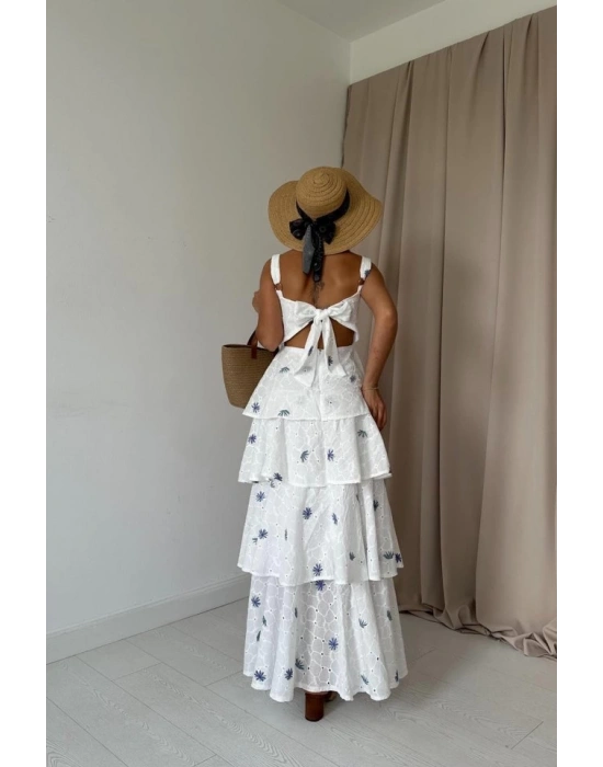 Lila Kat Kat Arkası Bağlamalı Elbise