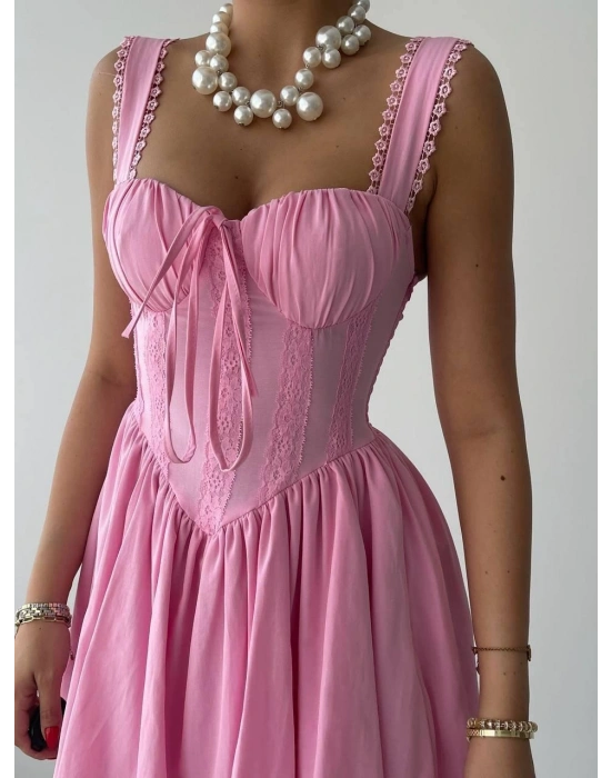 Lille Arkası Bağlamalı Elbise