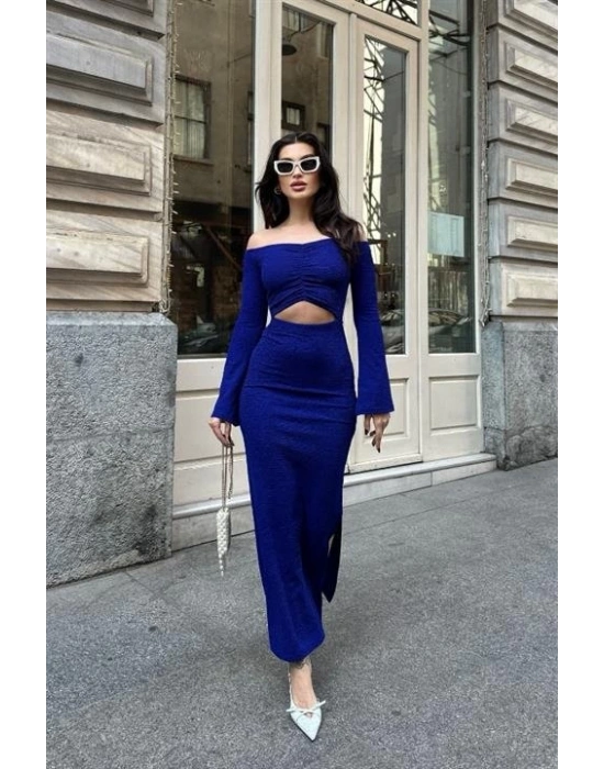 Lita Cut Out Büzgülü Elbise 27158