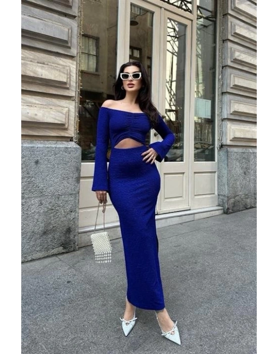 Lita Cut Out Büzgülü Elbise 27158