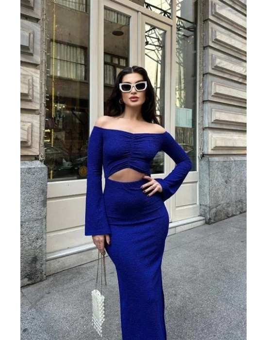 Lita Cut Out Büzgülü Elbise 27158