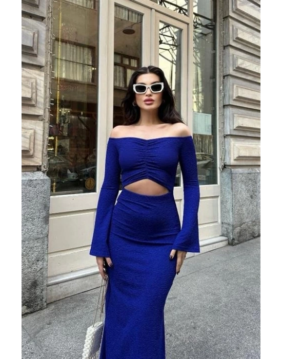 Lita Cut Out Büzgülü Elbise 27158