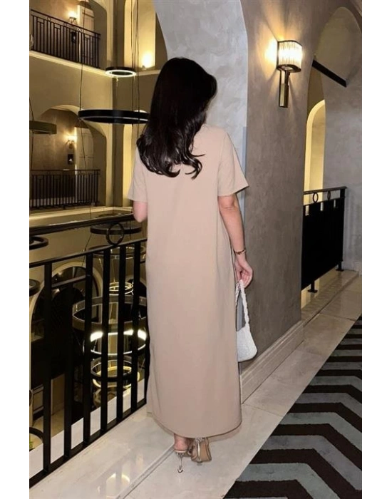 Manque Polo Yaka Yırtmaçlı Elbise 26898