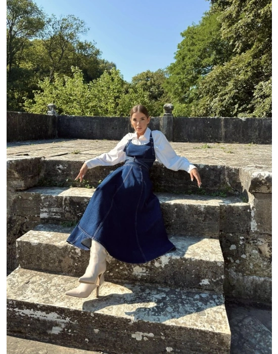 avi idi Boy Bantlı Kot Elbise