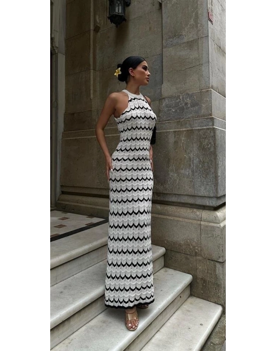 Melina Ajurlu Halter Yaka Elbise 2774