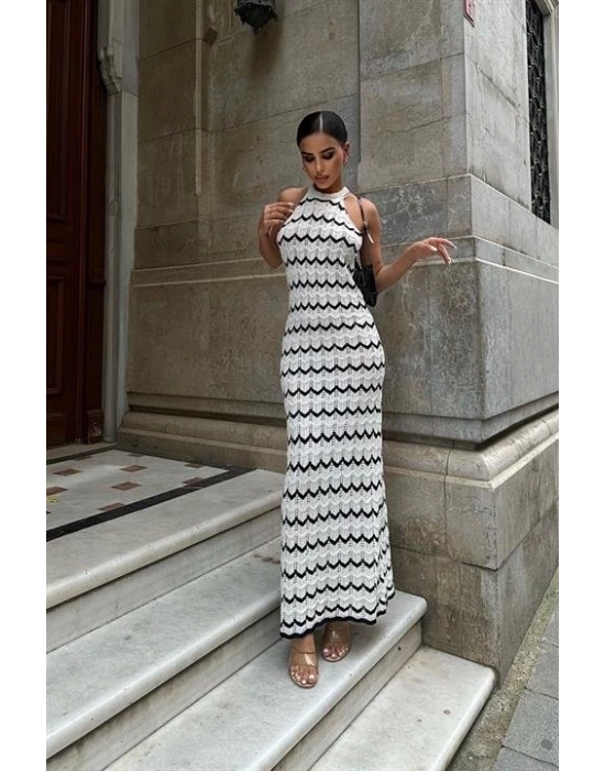 Melina Ajurlu Halter Yaka Elbise 2774