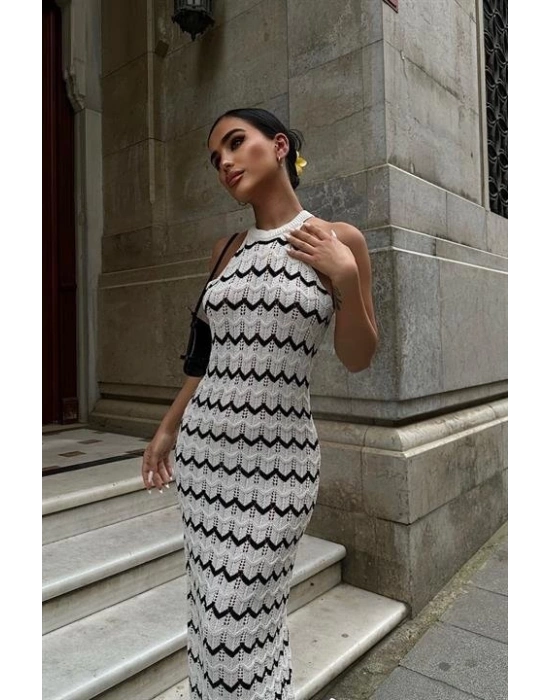 Melina Ajurlu Halter Yaka Elbise 2774