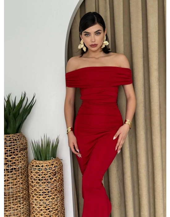 Milan Madonna Yaka Kalem Elbise