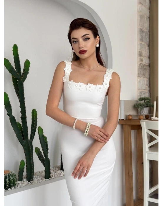 Mıng Çiçek Detaylı Elbise