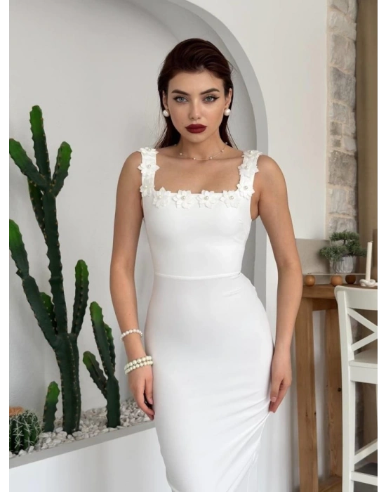 Mıng Çiçek Detaylı Elbise