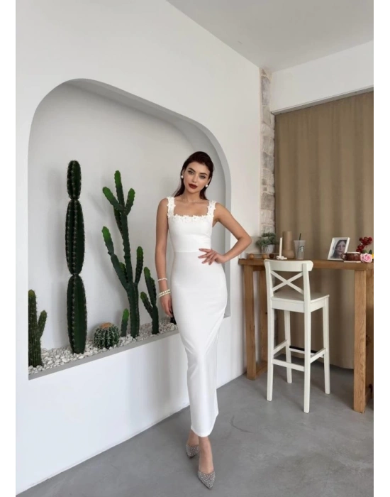 Mıng Çiçek Detaylı Elbise