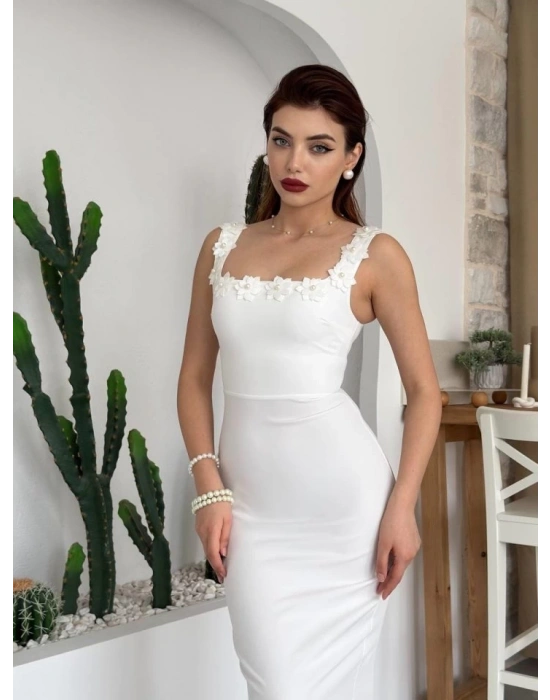 Mıng Çiçek Detaylı Elbise