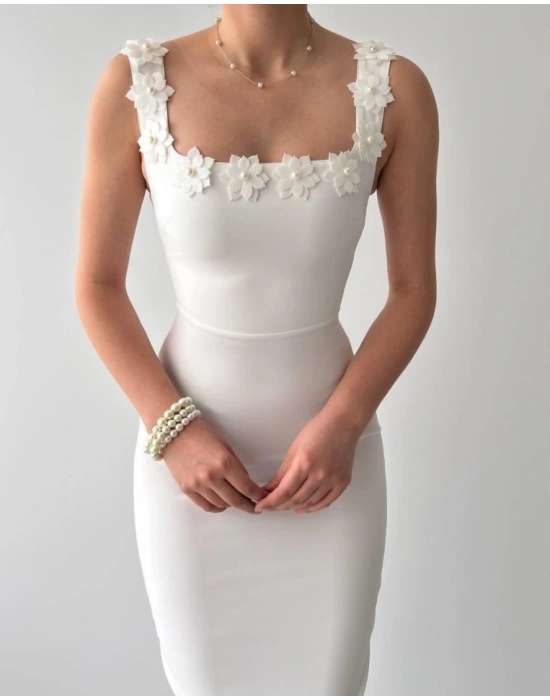 Mıng Çiçek Detaylı Elbise