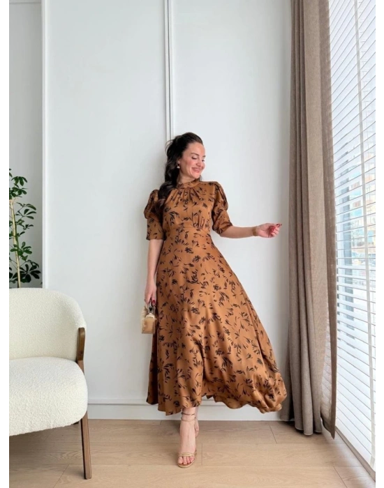 Moccah Yakası Bağlama Detaylı Elbise