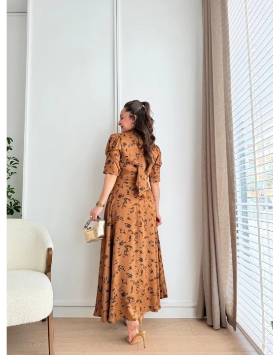 Moccah Yakası Bağlama Detaylı Elbise