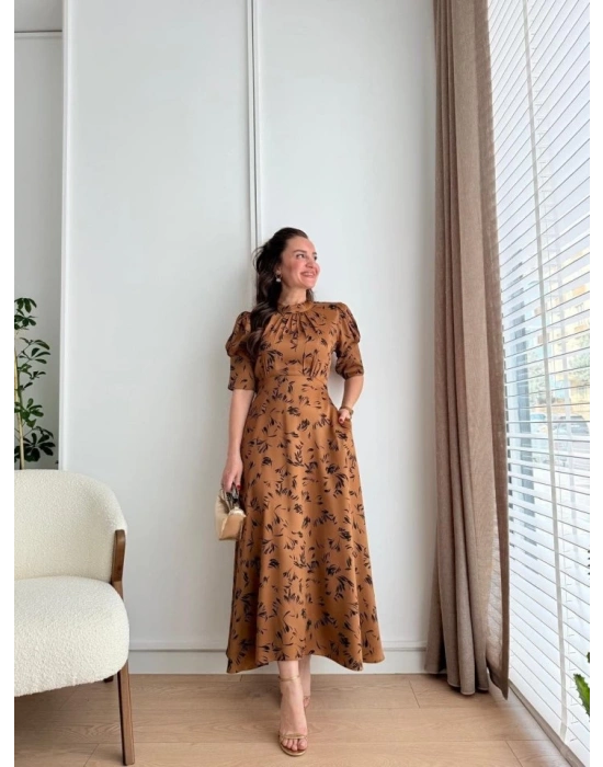 Moccah Yakası Bağlama Detaylı Elbise