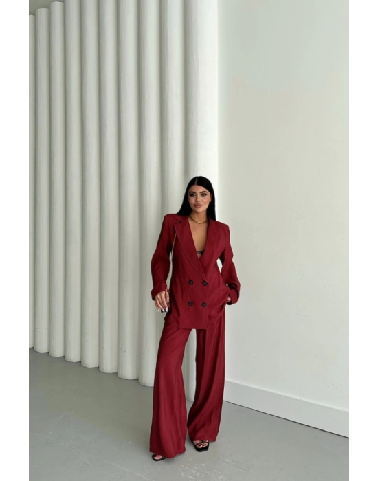 MODA 4 DÜĞME ATARIZ CEKET  PANTOON TAKIM  Bordo