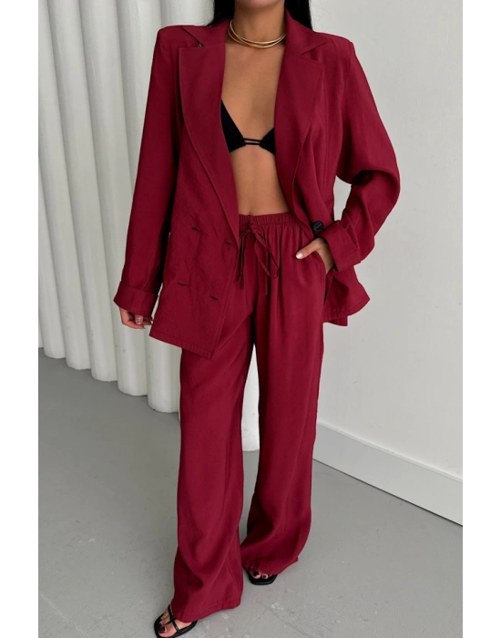 MODA 4 DÜĞME ATARIZ CEKET  PANTOON TAKIM  Bordo