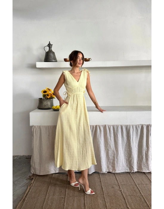 MÜLİN ELBİE OMUZ BÜZGÜ DETAYLI V YAKA KOLUZ ELBİE  arı