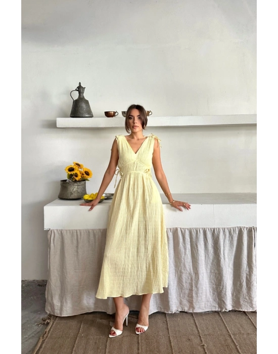 MÜLİN ELBİE OMUZ BÜZGÜ DETAYLI V YAKA KOLUZ ELBİE  arı