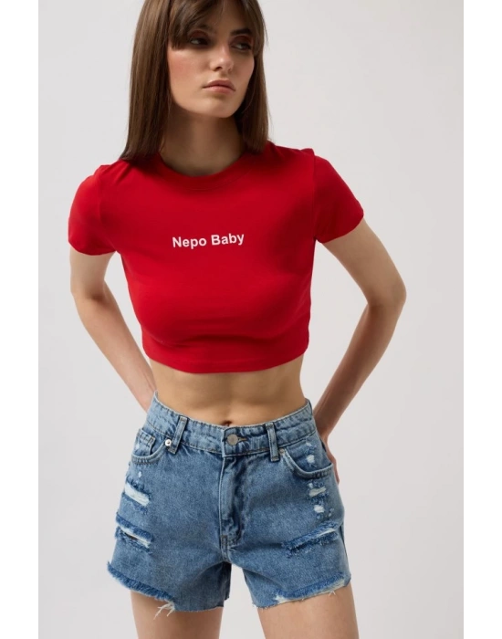 Nepo Baskılı Crop Thirt