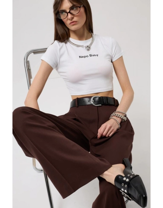 Nepo Baskılı Crop TShirt