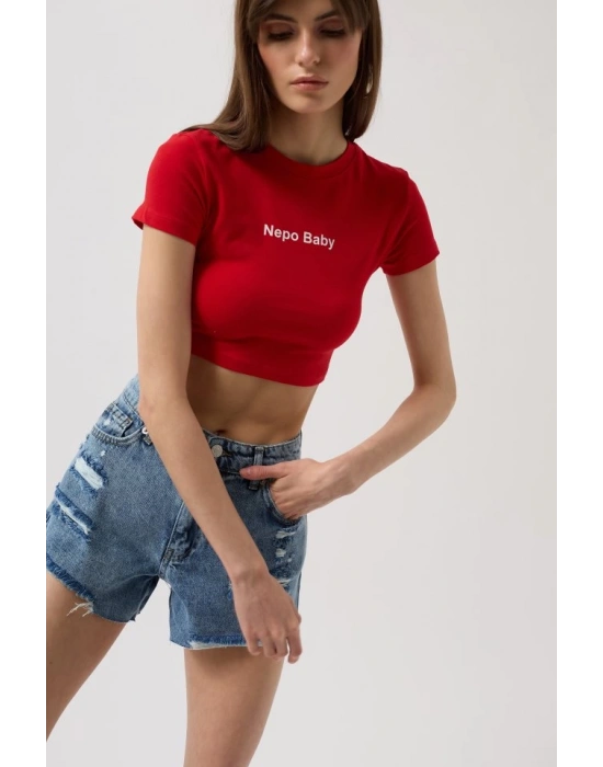 Nepo Baskılı Crop Thirt