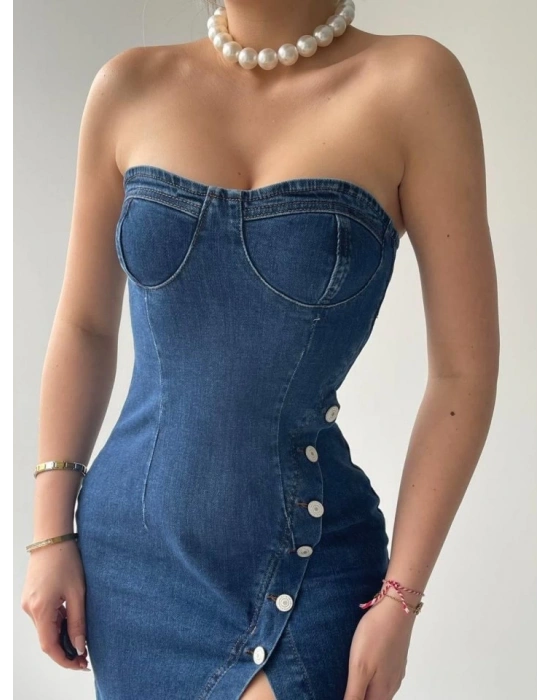 Nerg Düğme Detaylı Elbise