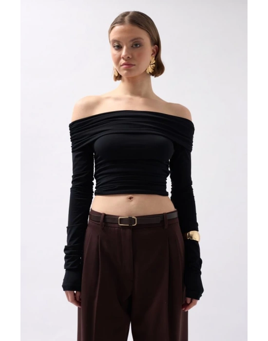 Omuz Dekolte Straplez Bluz