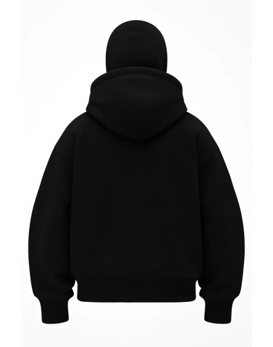 Ön amuray Kapüşonlu ZIP Fermuarlı Kapüşonlu izin Tasarımınız weathirt  iyah