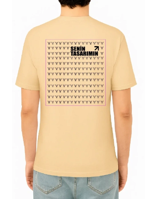 Ön Arka 24/1 Düz Oversize Tshirt  Bej