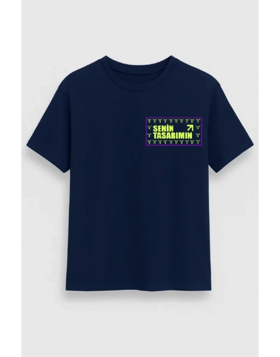 Ön Arka Oversize Tshirt 24/1 Düz  acivert