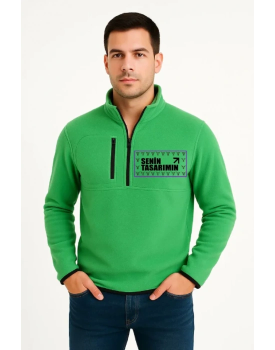 Ön Arka Polar Kazak Dik Yaka  Yeşil