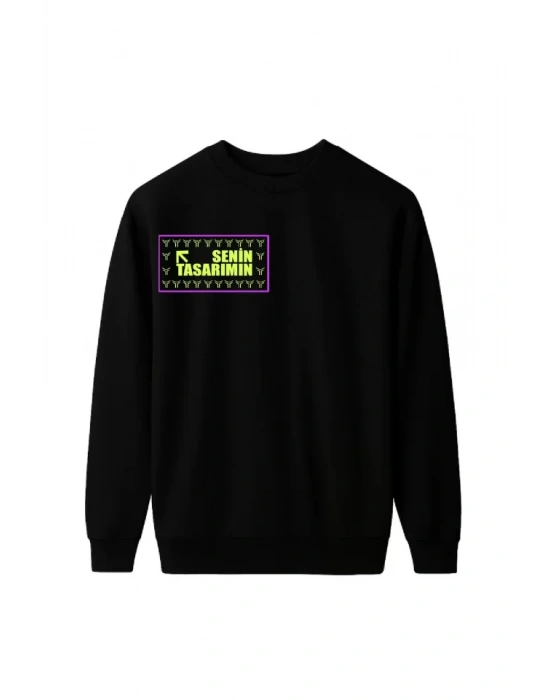 Ön Arka Üç İplik Biskilet Yaka weatshirt iyah