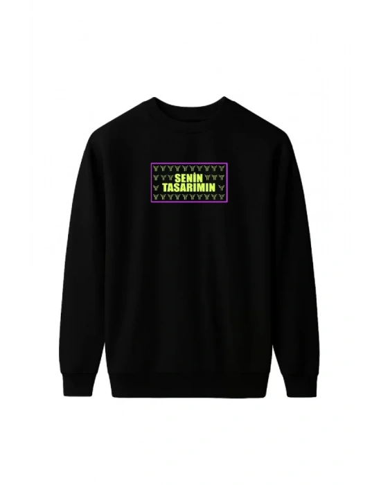 Ön Arka Üç İplik Biskilet Yaka weatshirt iyah