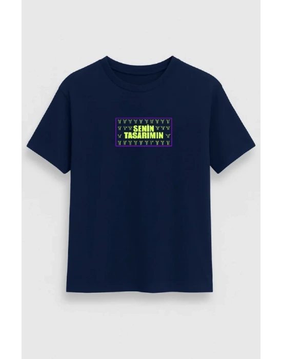 Ön Oversize Tshirt 24/1 Düz acivert