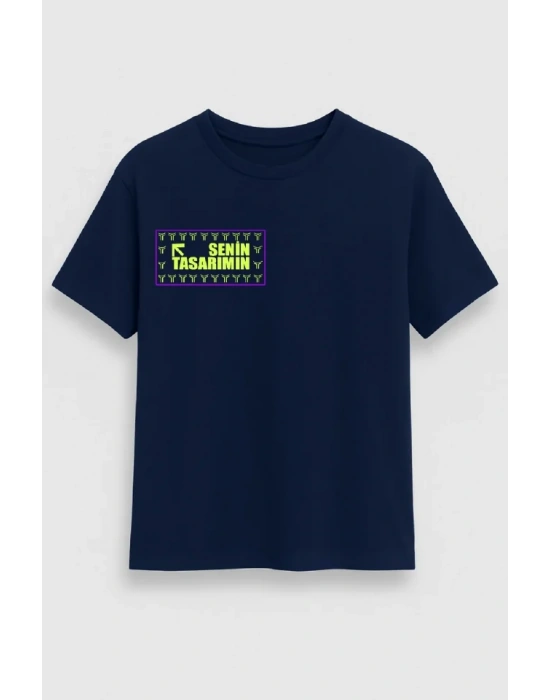 Ön Oversize Tshirt 24/1 Düz acivert