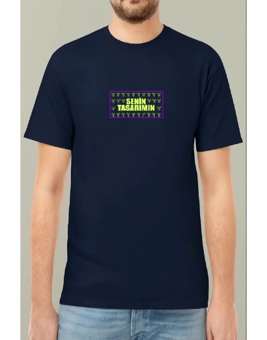 Ön Oversize Tshirt 24/1 Düz acivert