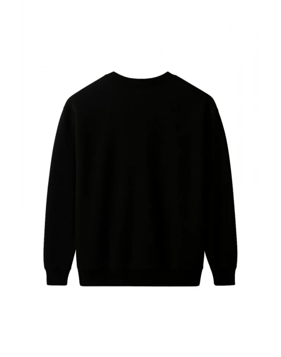 Ön Üç İplik Biskilet Yaka weatshirt iyah