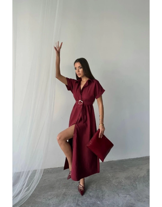 ÖNDEN DÜĞELİ CRUHLI ODAL ELBİE  Bordo