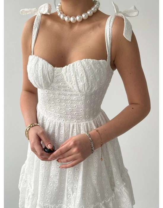 onika Omuz Bağlamalı Elbise