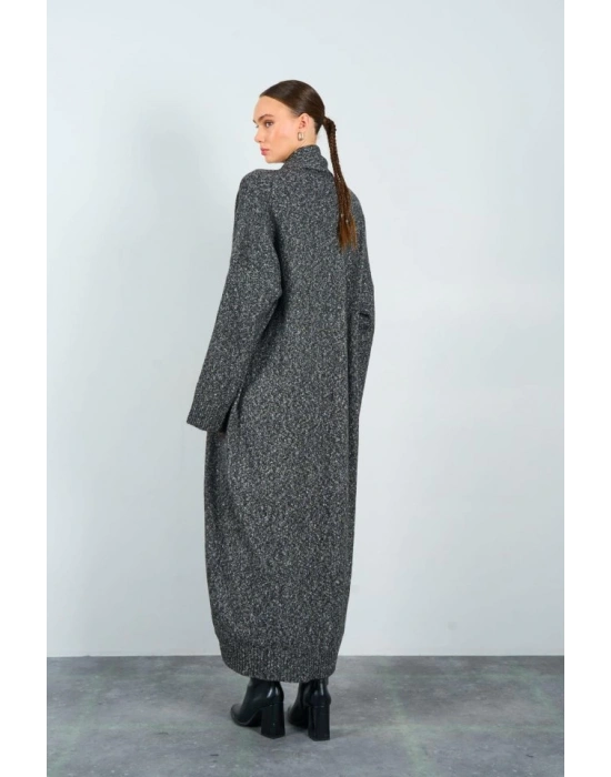 Önü Açık Şal Yaka Hırka  Siyah