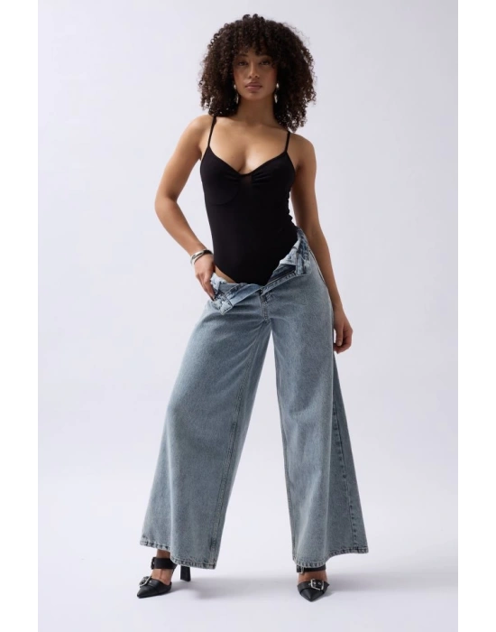 Önü Büzgülü Askılı Bodysuit