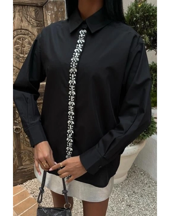 Önü Şerit Taşlı Gömlek 3448