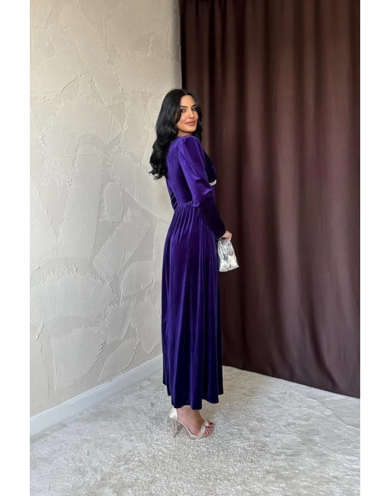 or Göğüs Altı Taşlı Elbise