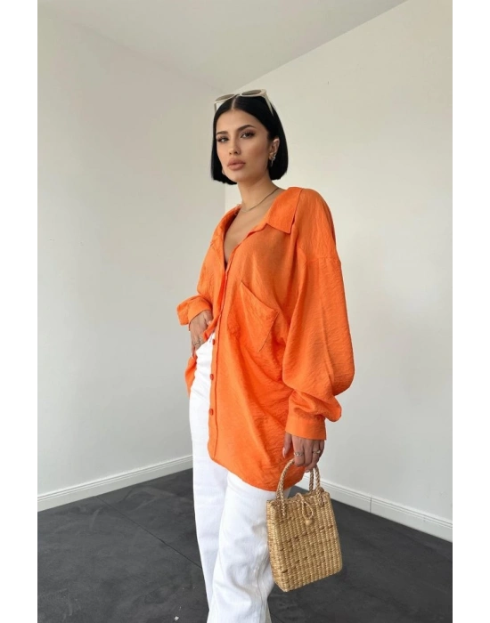 Oranj Tek Cepli Bedensiz Cruz Gömlek