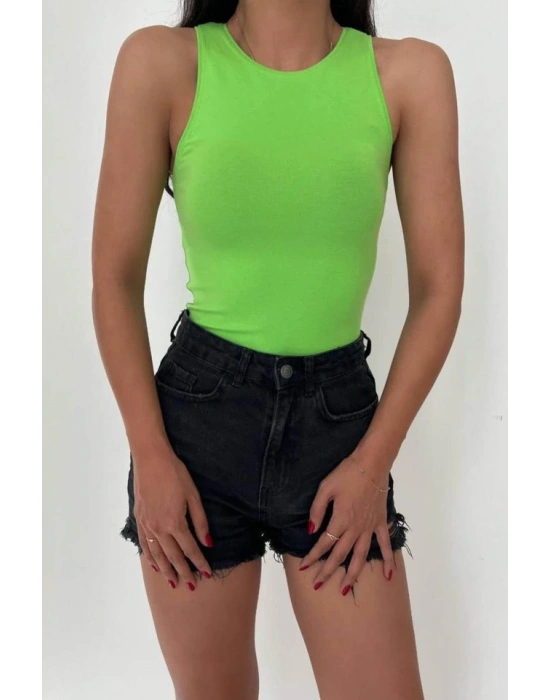 Örme Bisiklet Yaka Atlet  Fıstık Yeşili