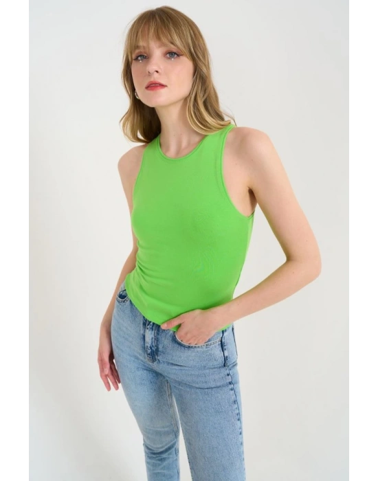 Örme Bisiklet Yaka Atlet  Yeşil