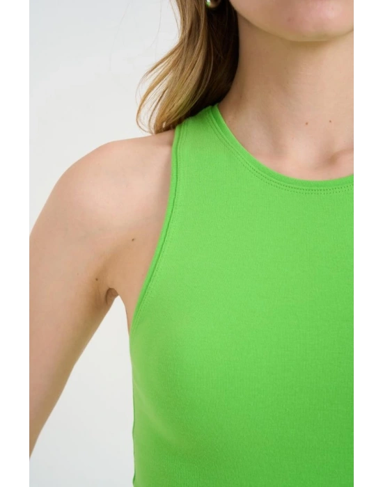 Örme Bisiklet Yaka Atlet  Yeşil