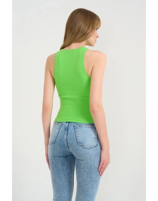 Örme Bisiklet Yaka Atlet  Yeşil